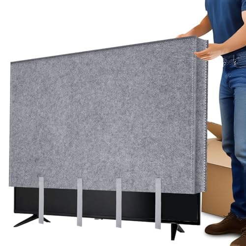 TV Moving Box 75 Inch, TV Dust Cover for Flat Screen 71"-75", Anti-Scratch Felt Television Protection Cover with Bottom Strap to Protect TV, Perfect for Home Renovation Pet Scratch Or Other Furniture