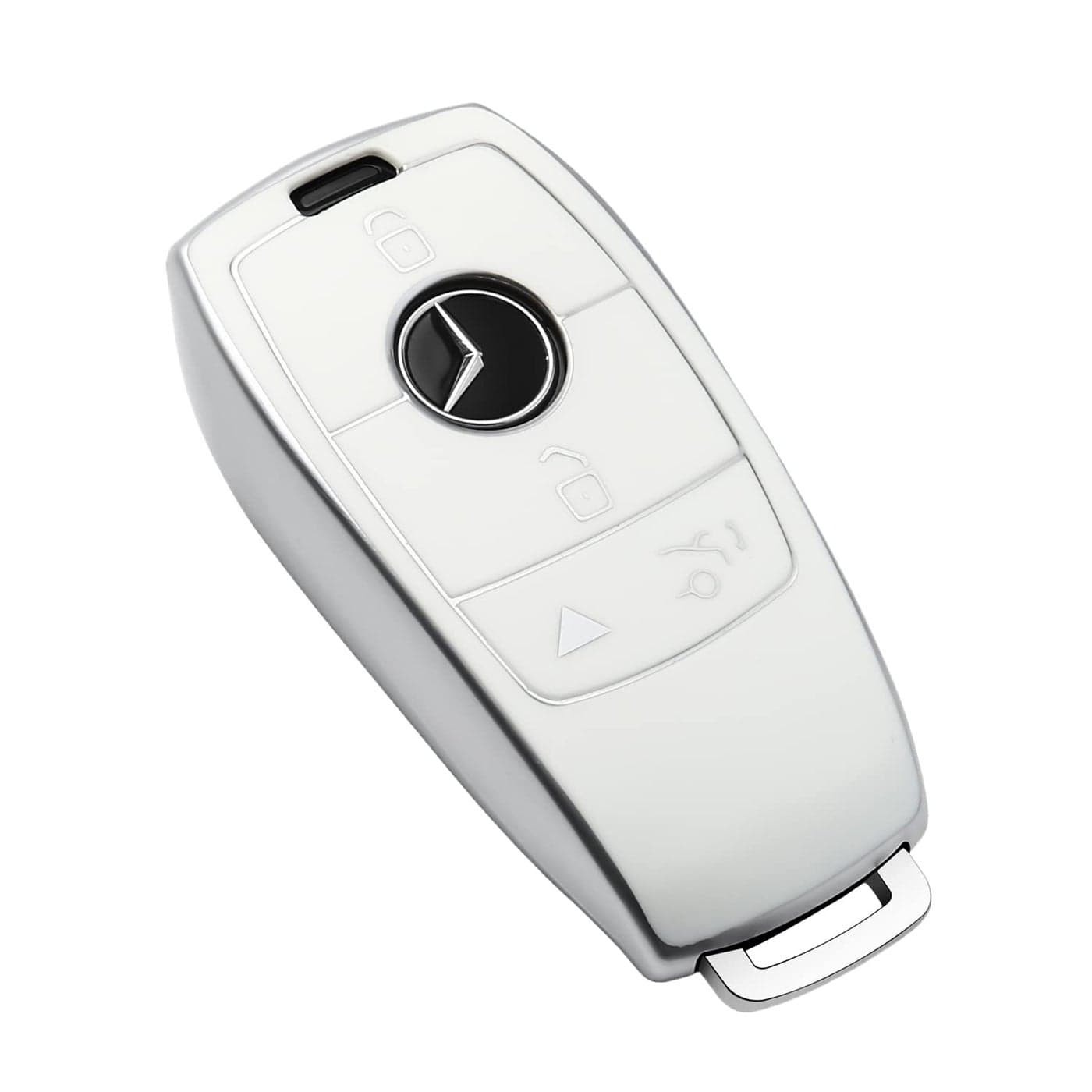 Tukellen for Mercedes Benz Key fob CoverSpecial Soft TPU Key Case Protector Compatible with 20172021 EClass 20182021 SClass 20192021 AClass CClass GClassWhite