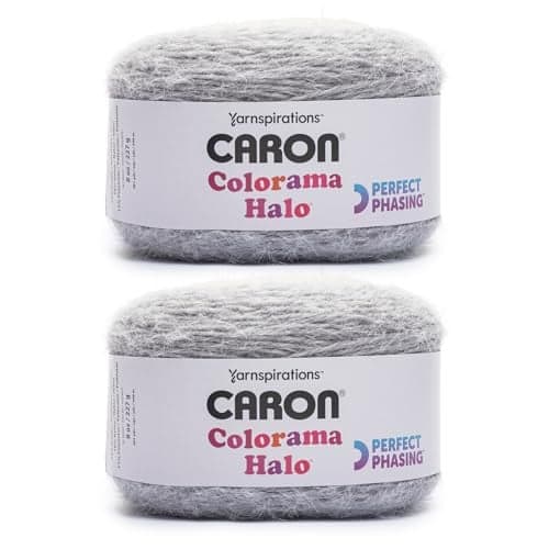 Caron Colorama Halo Cake TIN and TAN Yarn - 2 Pack of 8oz/226.79g - 71% Acrylic,18% Nylon,11% Polyester - #5 Bulky - 60 Yards for Knitting, Crocheting & Crafts