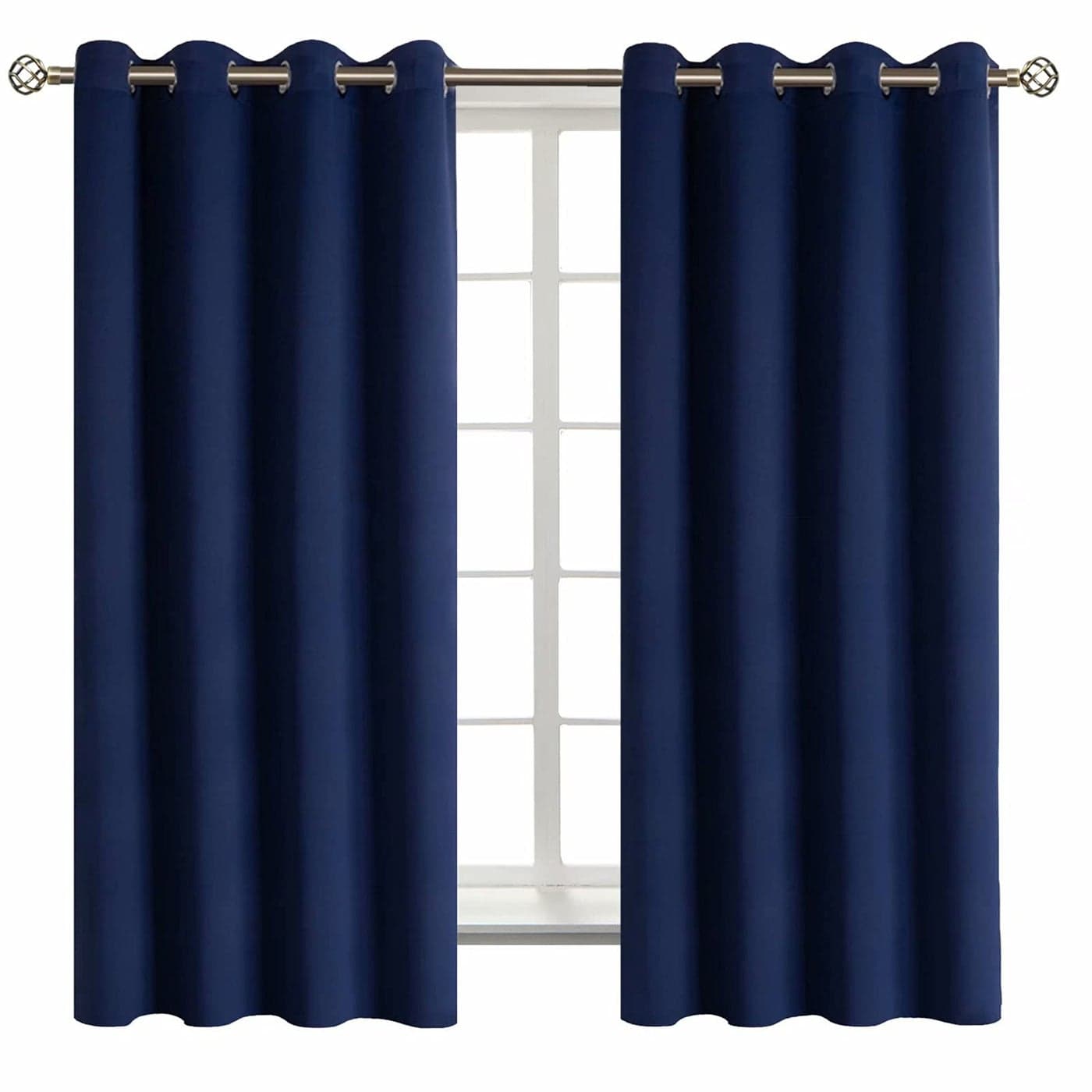 BGment Navy Blackout Curtains for Bedroom Grommet Thermal Insulated Room Darkening Block Out Curtains for Living Room Set of 2 Panels 52 x 63 Inch Dark Blue