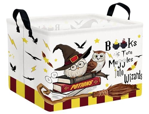 BOOHIT Large Magic Nursery Baby Basket Collapsible Kids Toy Storage Bin Gift Box Room Decor Brown Owl