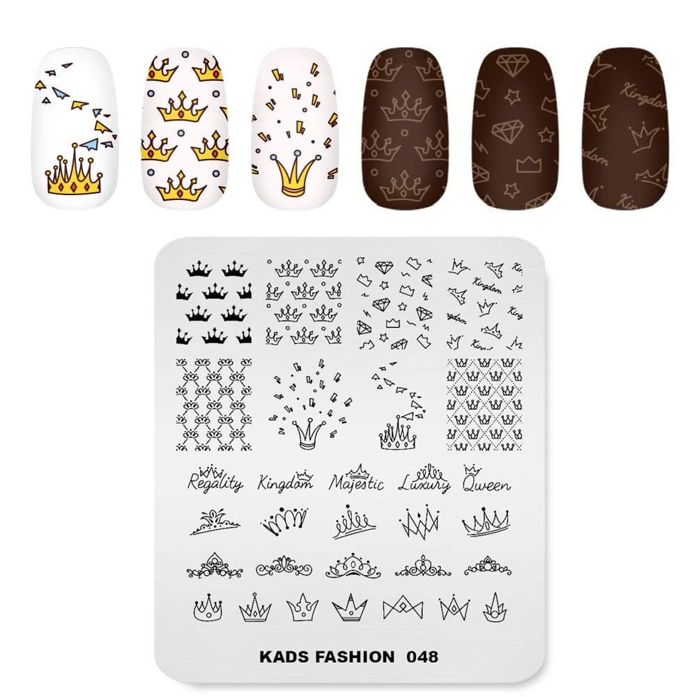 Nail Stamping Plate Fashion Crown Rich Luxury King Queen Theme MultiPattern Stamp Print Image Stamp Template Nail Art for Nail Design By Rolabling