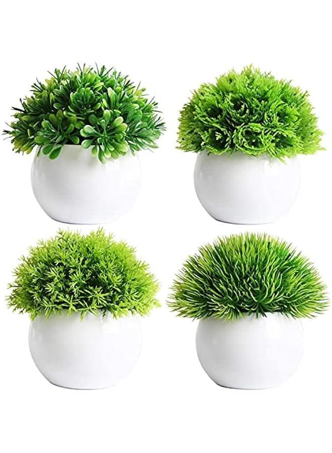 Greenery Artificial Mini Bonsai Plants Artificial Plants Potted Fake Bonsai Ball Plant Faux Green Grass with Pots