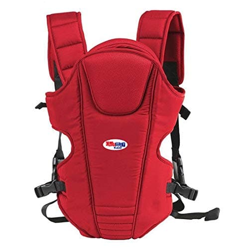 Chinmay Kids Premium Baby Carrier Bag in 3-in-1 Ergonomic Adjustable Sling Kangaroo Design with Carrying Basket for Front & Back Use for Infant Child and Mother Travel - 0 to 2 Year (Red1)
