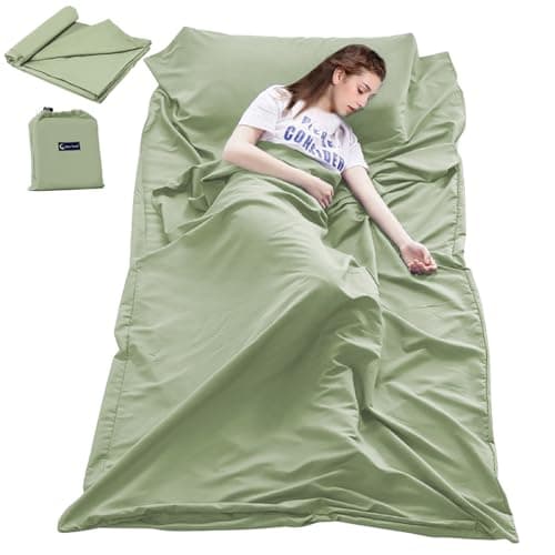 Sleeping Bag Liner Travel Sheets for Hotel Camping Sheets Travel Bed Sheets for Hotel Lightweight Single Double Compact Sleeping Bag Sack Breathable Travel Sleeping Bag for Hotels Adult Compact Sacks