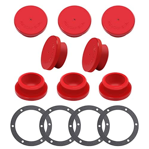 CheeMuii Hubcap Plug and Gasket Set 8 PCS 3595990 Rubber Plugs and 4 PCS 3303009 Gaskets Fit for Trailer Hub Cap Stemco 3434009