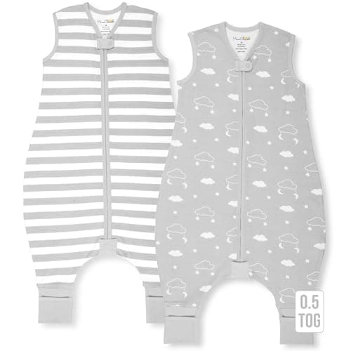 Mama Cheetah Toddler Sleep Sack with Feet 4T-5T, 0.5 TOG Organic Cotton Baby Wearable Blankets with Legs, Baby Sleeping Bag for Walkers, Early Walker X-Large