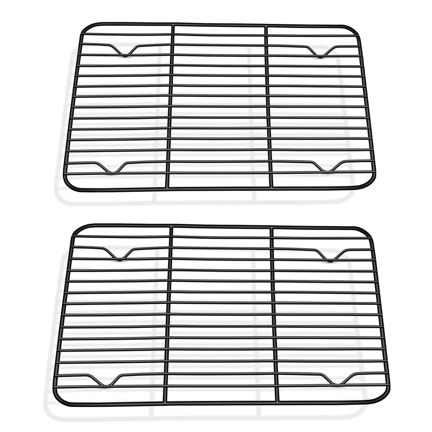 PP CHEF Cooling Rack Set of 2 Nonstick Baking Racks for Cooking Grilling 2 Pack Roasting Drying Rack for Oven Use Stainless Steel Core Dense Lines Easy to Clean 97 x 73 x 06 Inch