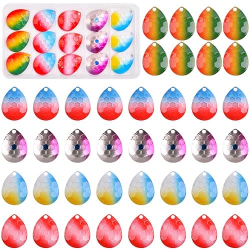 Fishing Spinner Blades 40pcs Colorado Inline Spinner Blades for Lure Making Spinner Baits Walleye Rigs Make Your Own Fishing Lures