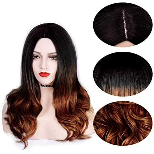 Rapidsflow® Full Head Synthetic Women Wigs Long Hair For Women/Women Wigs Natural Hair (Curly Ombre)