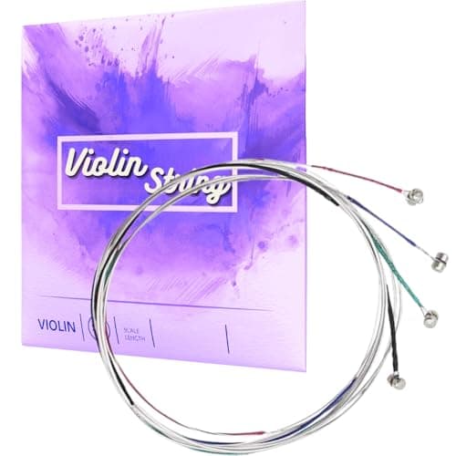 TECHBLAZE Violin Strings 4/4 Full Set (E-A-D-G) | Steel Core Nickel-Silver Wound | Durable Fiddle String Set for Acoustic & Classical Violins for Professionals and Beginners