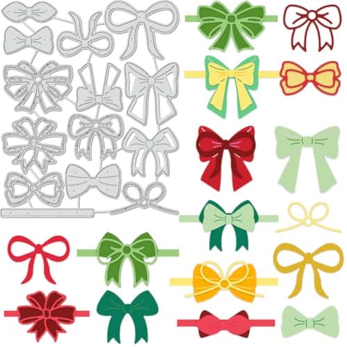 BENECREAT MultiStyle Bow Cutting Die 567x468 Inch Bowknot Carbon Steel Dies Bow Tie Template Cutting Decorative Embossing Stencils for DIY Scrapbooking Photo Album Greeting Card Making