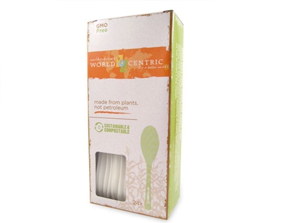 World Centric Cornstarch Compostable Spoon 24 Count Pack of 3