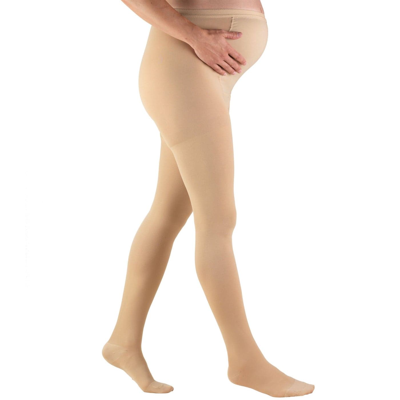 2030 mmHg Maternity Compression Pantyhose Tummy Support for Pregnant Bumps Beige Petite