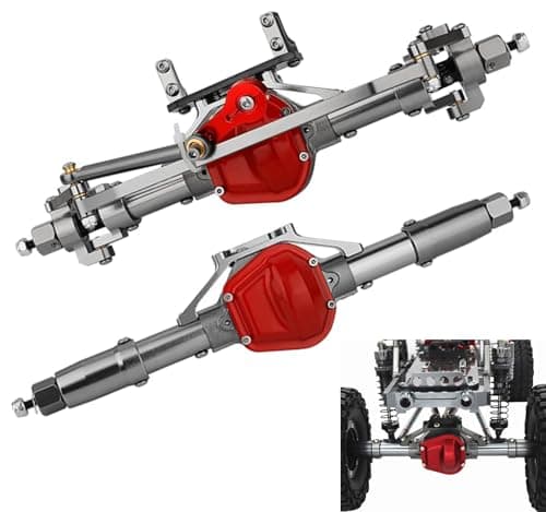 Complete Aluminum Front Rear Axle Set for Axial SCX10 RC4WD D90 110 Scale RC Crawler Upgrade with Enhanced Steel Axle ShaftsTitanium