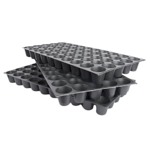 UGAOO Reusable Seedling Tray - Pack of 3 (Black, 50 Holes/Tray) | Durable Plastic Germination Trays with Drainage Holes | Ideal for Seed Starting, Greenhouse, and Indoor Gardening