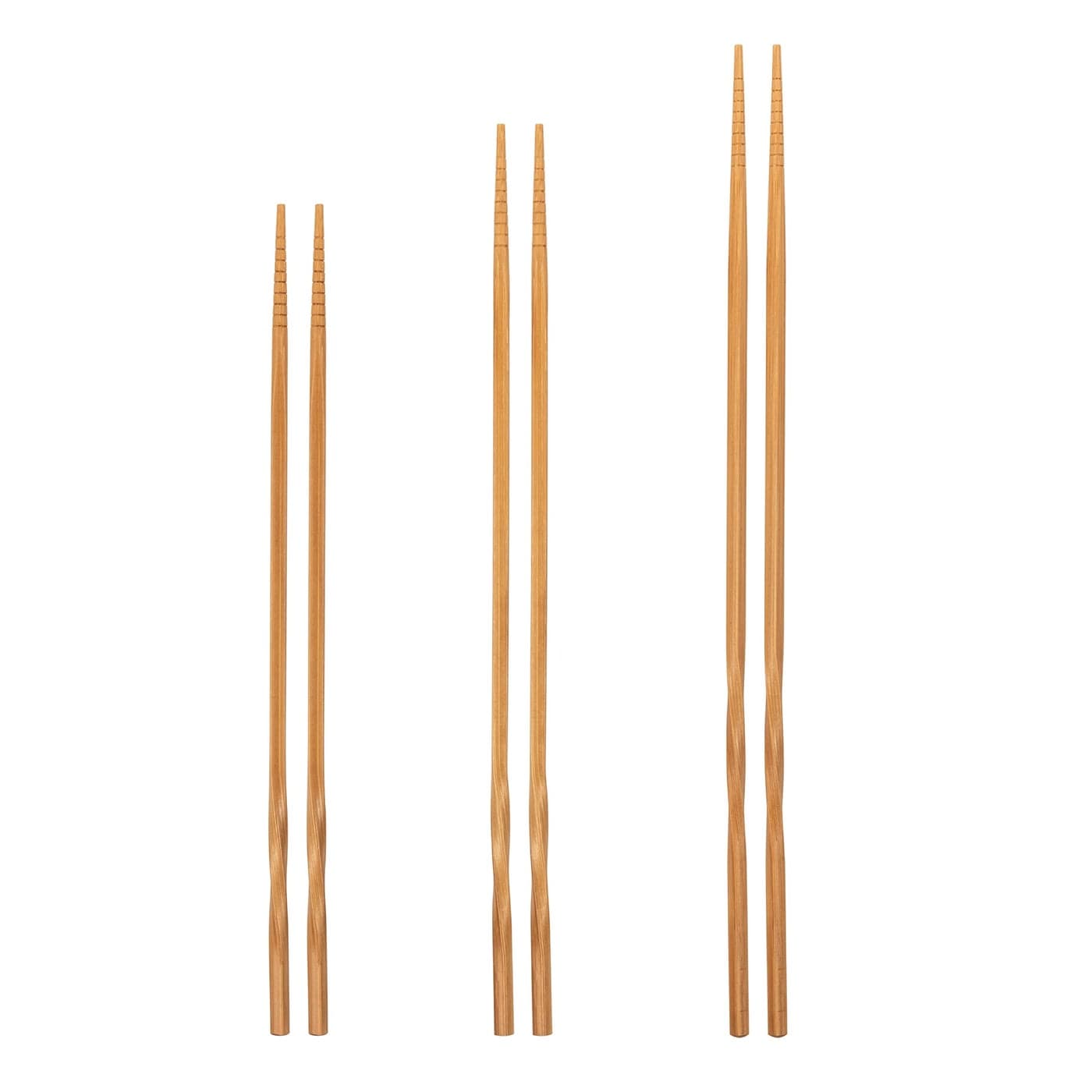 YOSUKATA Reusable Natural Wooden Long Cooking Chopsticks Set of 3 pairs 118 inch 13inch 142 inch Brown Long Wok Wooden Chopsticks Reusable