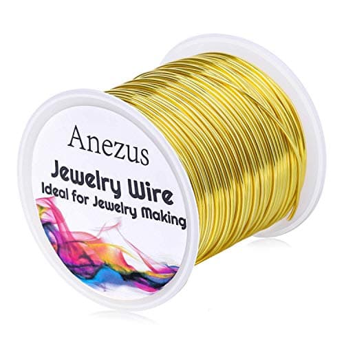 Jewelry Wire for Jewelry Making, Anezus Craft Wire Tarnish Resistant Copper Beading Wire for Jewelry Making Supplies and Crafting (Gold, 18 Gauge)