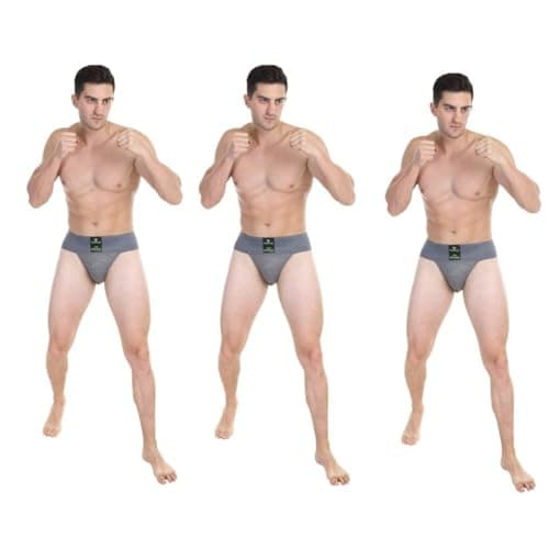 PLAYFITZ Tokyo Men's Gym Supporter – Stretchable Cotton Sports Underwear for Men for Cricket, Running, Workout Quick Dry, Moisture Wicking Innerwear – Pack of 3 Grey M