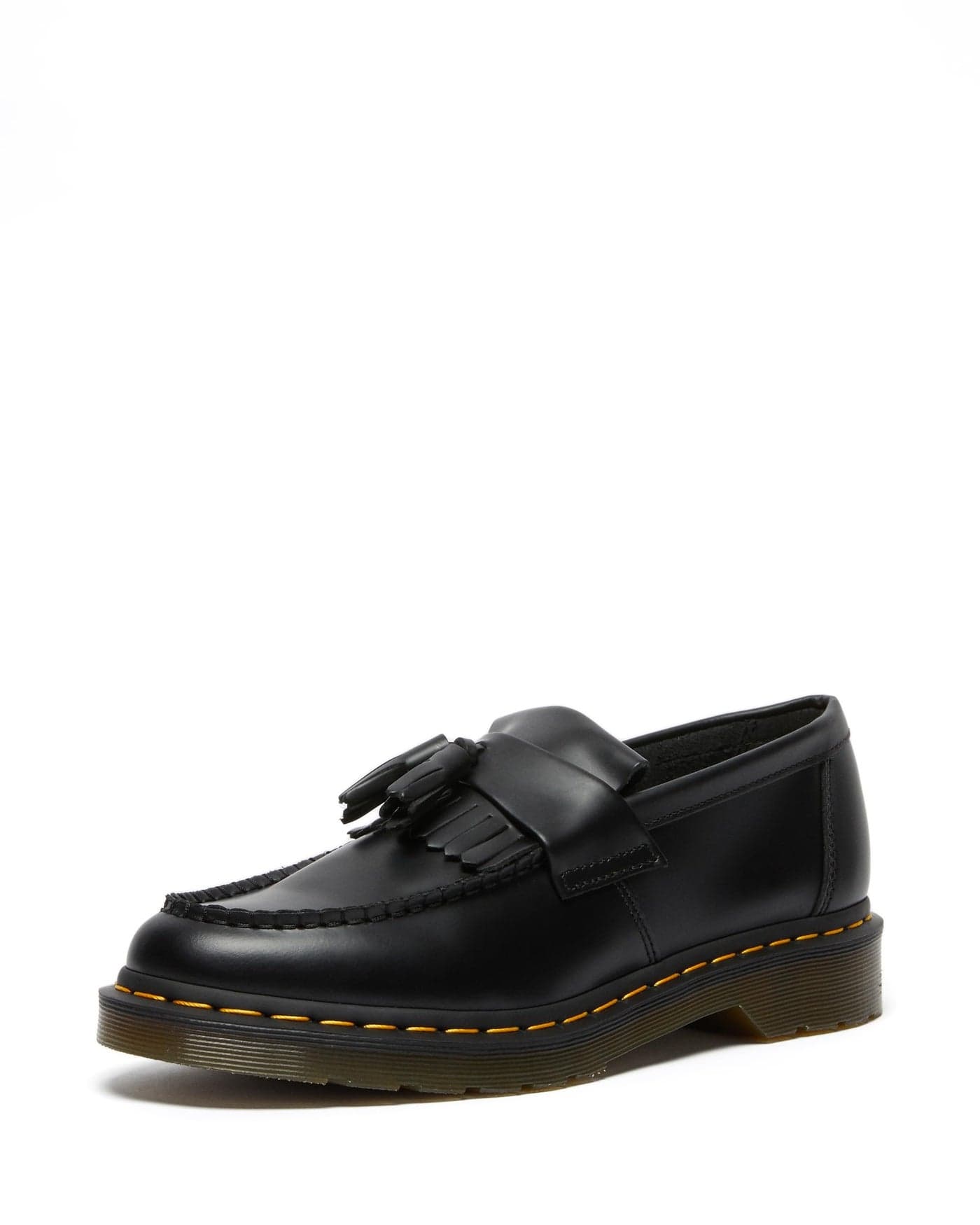 Dr. Martens Unisex Adrian Loafer Shoes – Leather Upper – Kiltie Fringe Detail – Cushioned Footbed & Sole Black Smooth UK 5 (US Men's 6, Women's 7) Medium
