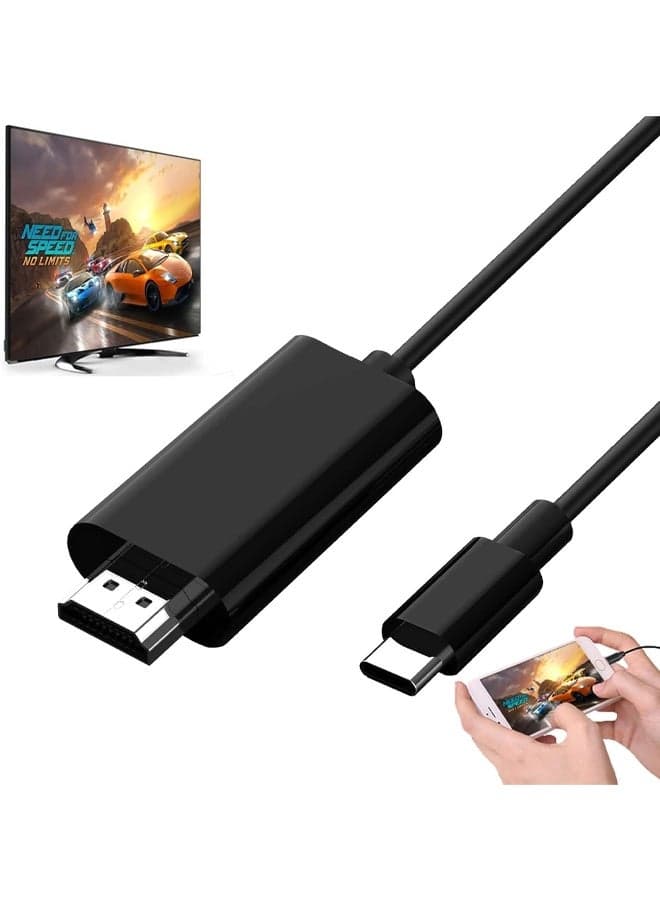 Type-C to HDMI Cable,USB C Monitor HDMI Cable,Support 4K,for iPhone 15 Series, iPad 10/Pro/Air/Mini, Samsung S24 Series/S23 Series/Galaxy Z, MacBook Pro, Huawei P60 Pro,2M