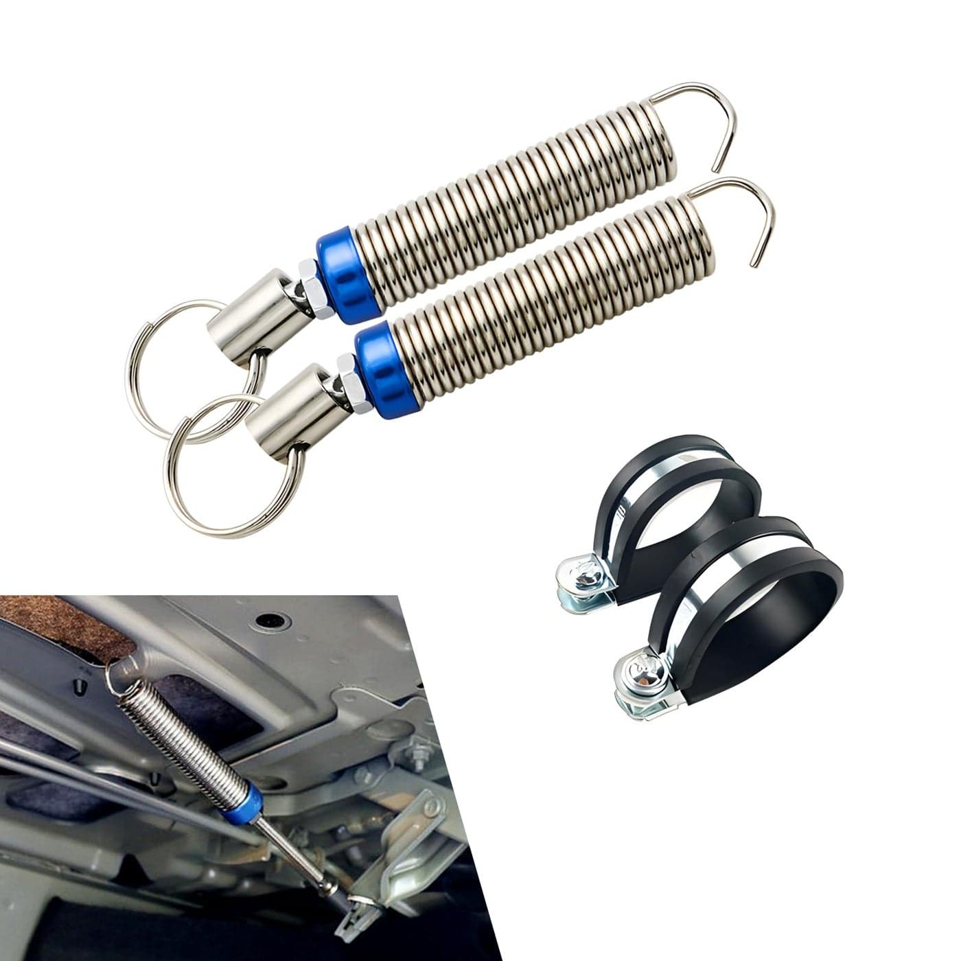 Car Trunk Lid Metal Spring 2PCS Car Lift Spring for Trunk Automatic Lifting Spring Device Connected to Replacement Parts Fits for Most Models Silver