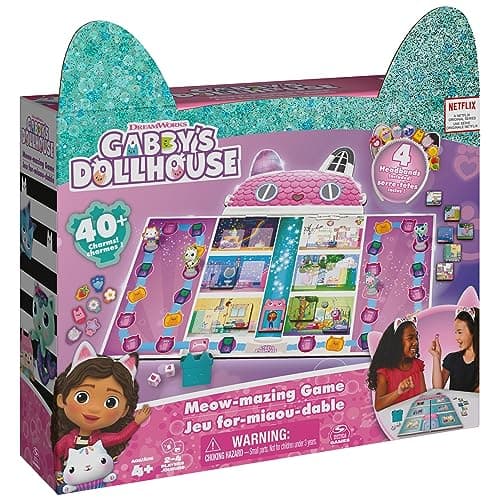 Spin Master Games, Gabby’s Dollhouse, Meow-Mazing Board Game, Board Game for Kids, Family Games, Preschool Game for Families & Kids Ages 4+
