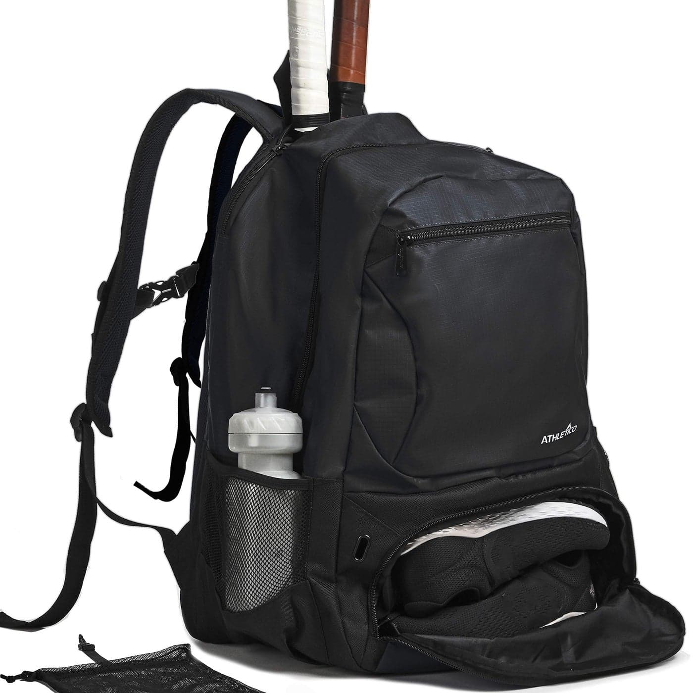 Athletico Premier Tennis Backpack - Tennis Bag Holds 2 Rackets in Padded Compartment | Separate Ventilated Shoe Compartment | Tennis Bags for Men or Women (Blue)