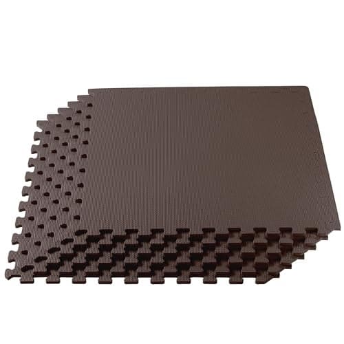 We Sell Mats Interlocking Anti-Fatigue EVA Foam Floor Mat, Brown, 6 Pack