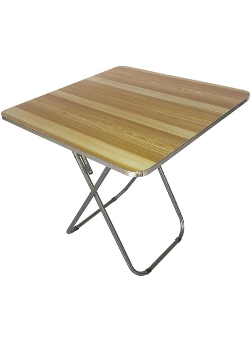 80×80×70cm Folding Table – Strong Wooden Surface & Metal Frame, Lightweight Portable Dining Table for Indoor & Outdoor Use