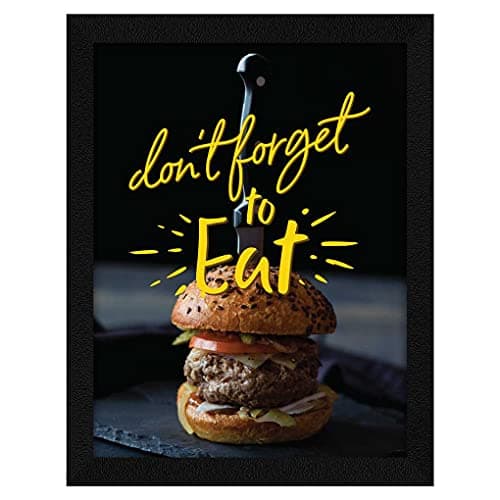 ArtX Paper Don't Forget To Eat Food Quote Wall Frame Art Painting, Multicolor, Motivational, 10 X 13 Inches, Set of 1