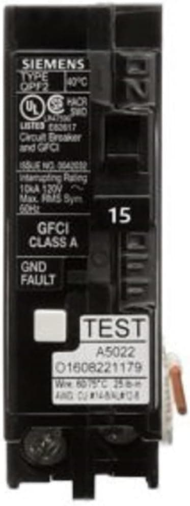 15 Amp 1Pole GFCI PlugOn Neutral Circuit Breaker