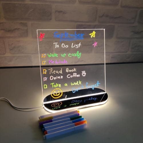 Zesta 3D Acrylic Writing Pad with LED Light & Pen – Glow Art Message Board | Aesthetic Desk Decor | Unique Gift for Men, Girls, Teens, Students | Cool Stationery Item (15X15 Cms, Warm White)