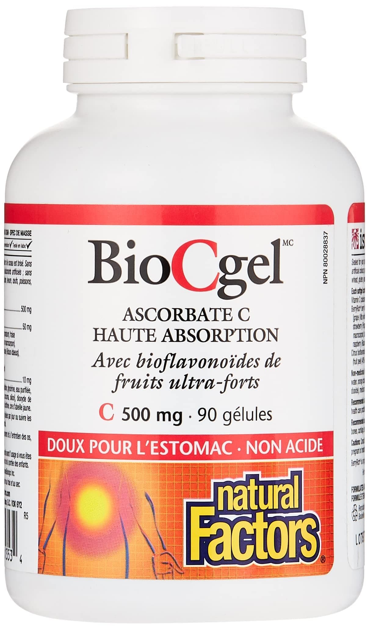 Natural Factors BioCgel Buffered Vitamin C with BerryRich Gentle on The Stomach 90 Soft Gels
