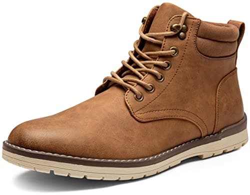 Vostey Men's Hiking Boots Waterproof Casual Chukka Boots for Men(BMY670B Yellow Brown 9.5)