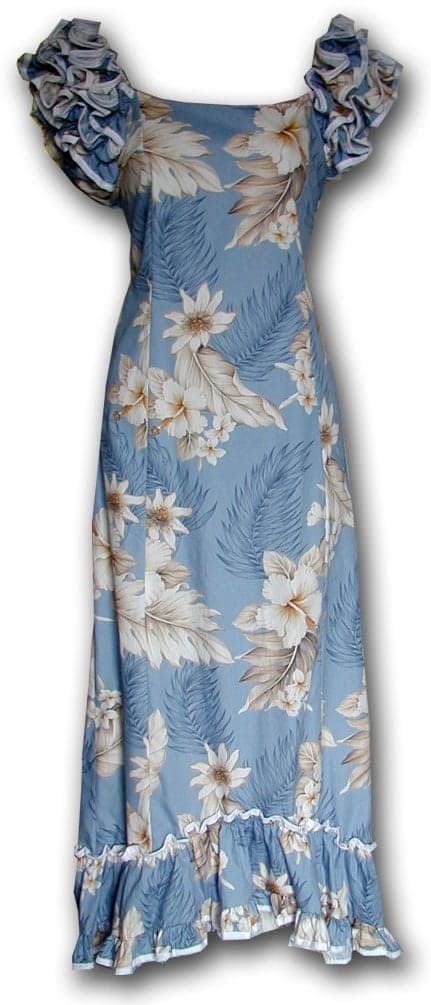 Pacific Legend Muumuu Hawaiian Dresses The Luau Blue M 334-3162