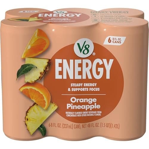 V8 Energy Orange Pineapple Energy Drink 8 fl oz Can 6 Pack