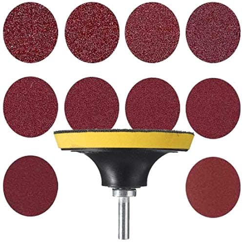 DIY Crafts 50 Pcs Sandpaper, Backer Pad M10 Nut, 3" Inch Sanding Discs # 60/120/240/800/1000 Grit Sandpaper Assortment B(50 Pcs Sandpaper, Backer Pad M10 Nut)