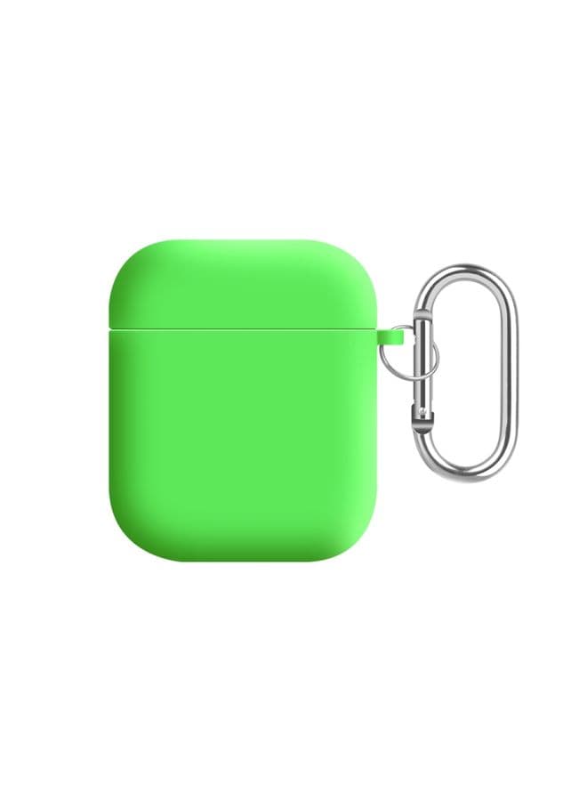 Case Cover For AirPods 2 / 1 PC Lining Silicone Bluetooth Earphone Protective Case Fluorescent Green