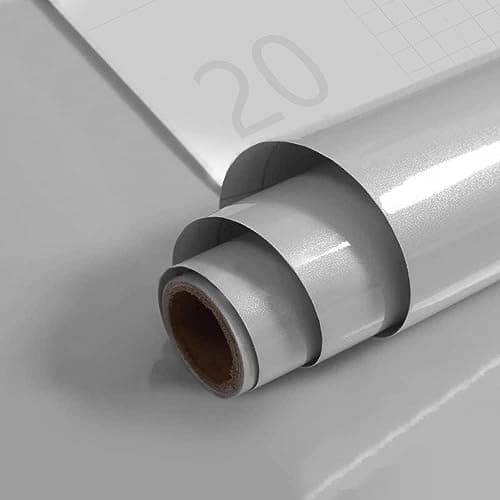 Elton High Gloss Glitter Self Adhesive Wallpaper for Wall Countertop Almirah Kitchen Tabletop Cabinet Shelf Drawer Contact Paper Removable Vinyl Film (Grey Silver, 16 X 96 Inch)