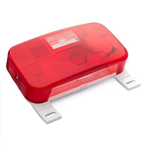 Lumitronics Red Surface Mount Stop/Turn/Tail, License Bracket/Light for RV, Trailer, Camper, 5th Wheel and Motorhomes (White)