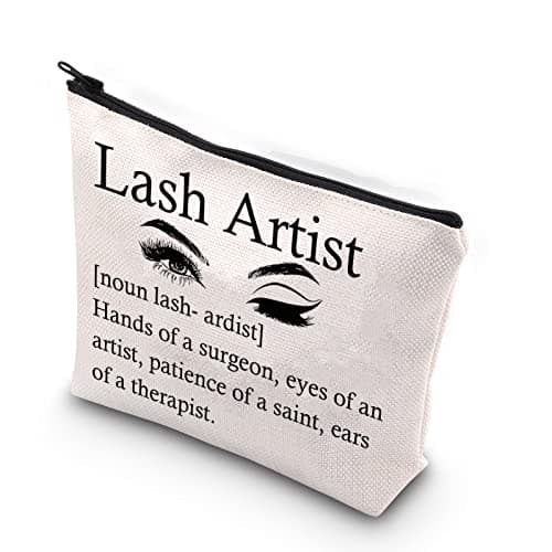 XYANFA Lash Tech Makeup Bag Gift For Makeup Artist Coworker Gift Salon Gift Stylist Gift Esthetician Gift Lash Artist Cosmetic Bag (Lash Artist noun)