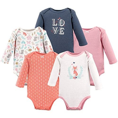 Hudson Baby Unisex Baby Cotton Long-sleeve Bodysuits, Woodland Fox, 3-6 Months US