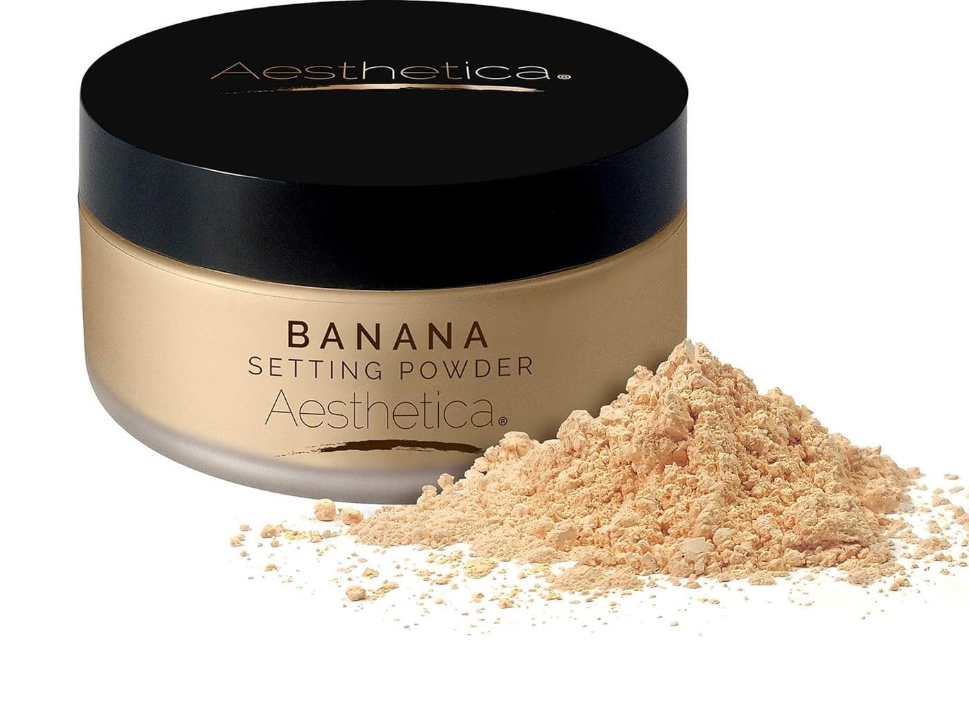 Aesthetica Banana Loose Setting Powder Flash Friendly Superior Matte Finish Highlighter Finishing Powder Includes Velour Puff