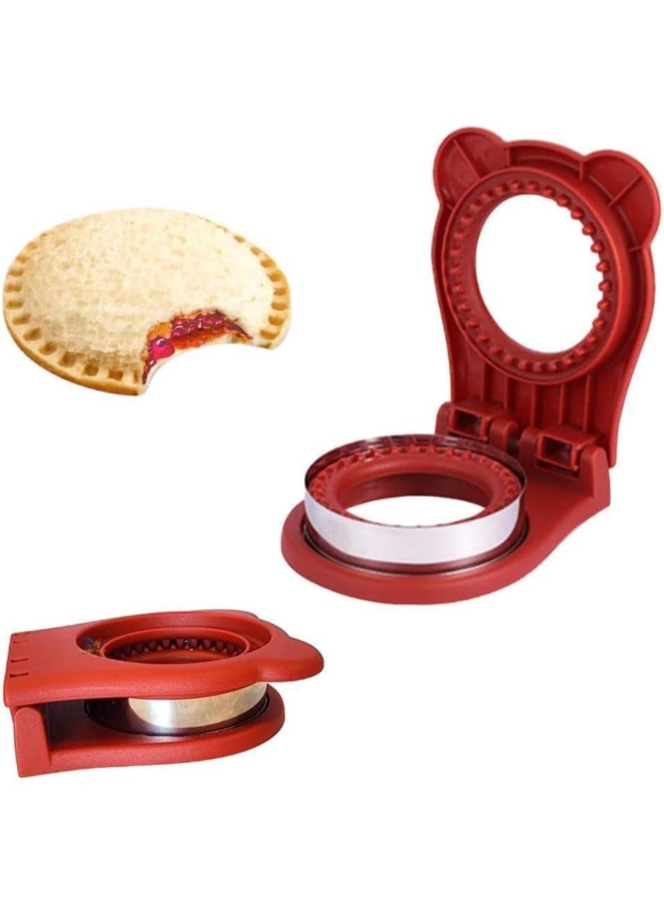 Sandwich Cutter Sealer for Kids, DIY Decruster Sandwiches, Pocket Sandwiches, Uncrustables Sandwich Maker, Bread Cutter, Breakfast Sandwich Maker, for Boys and Girls, Lunchbox and Bento Box, Red