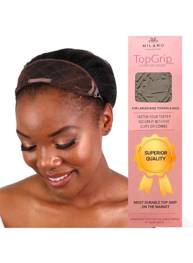 Milano Collection Large TopGrip Non-Slip Comfort Band; Secure Wigs Eliminates Clips & Bulk at Nape (PATENTED) (Brown)