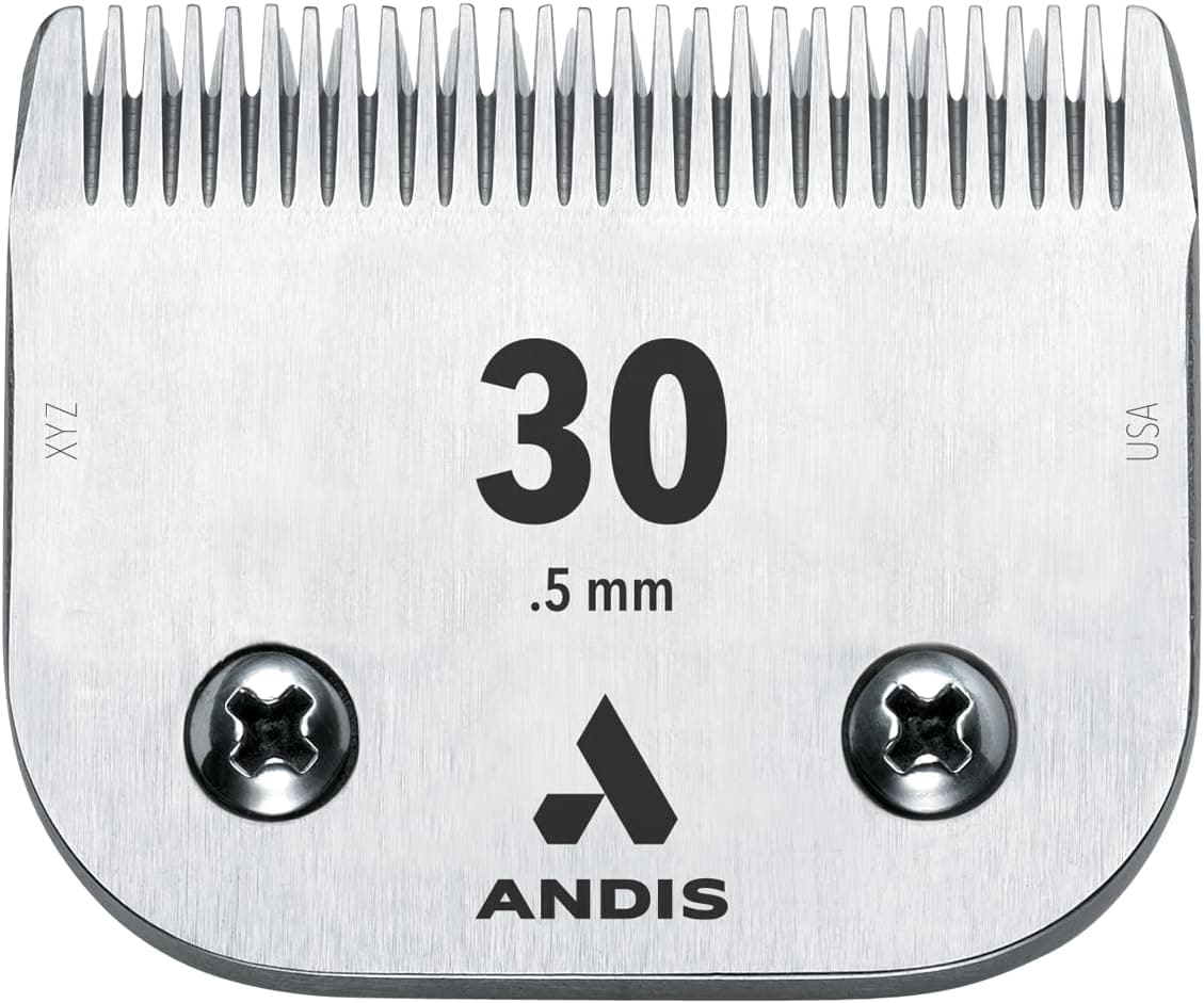 Andis 64075 Ultra Edge Dog Clipper Blade Constructed Of Carbonized Steel Exclusive Hardening Process With LongLasting Sharp Edges 150Inch Cut Length For Larger Animals Size30 Chrome