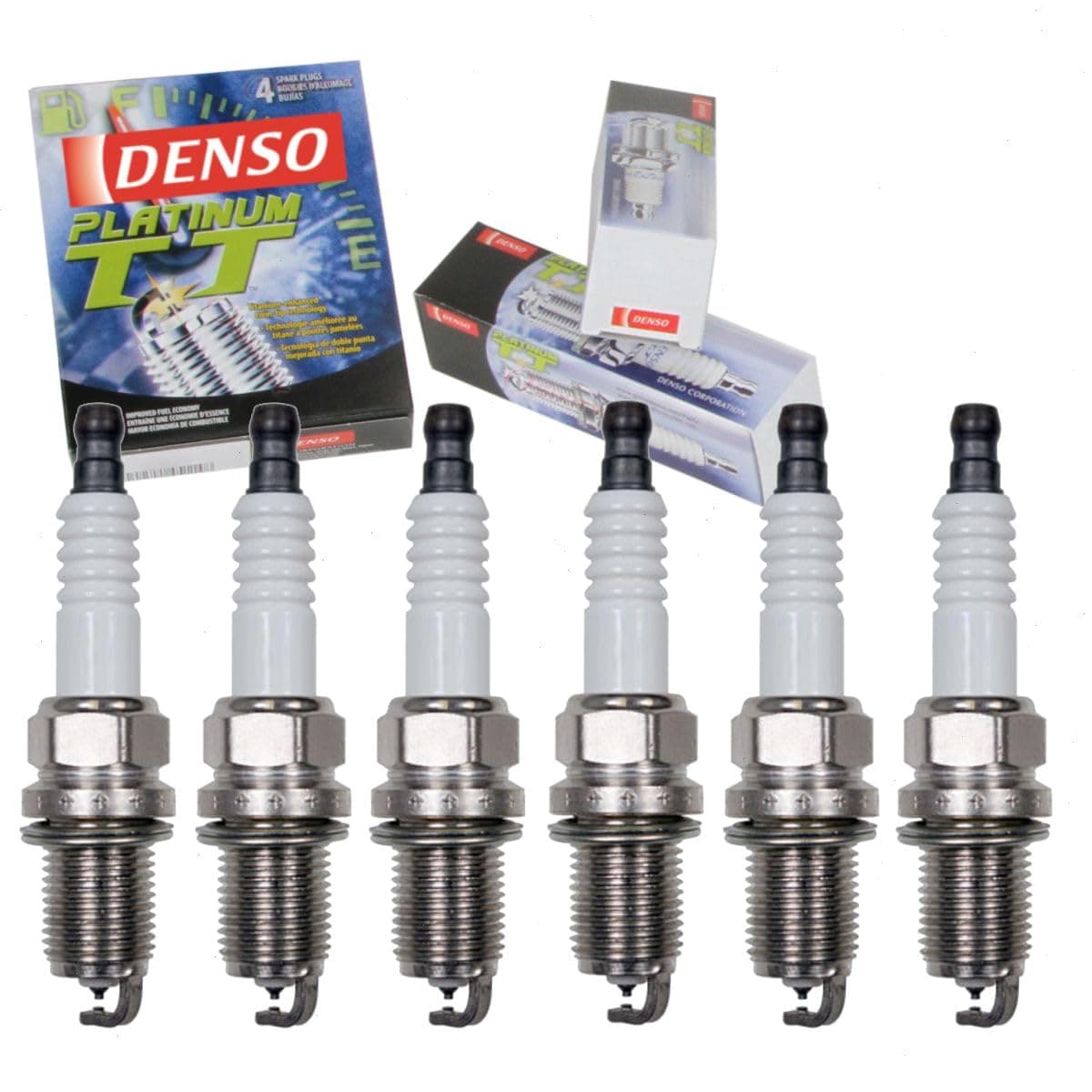 6 pc DENSO Platinum TT Spark Plugs compatible with Honda Accord 30L V6 20032007
