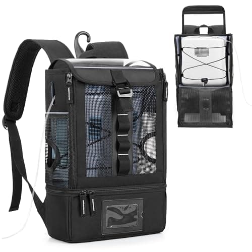 Trunab Portable Oxygen Concentrator Backpack POC Carrying Bag Compatible with Inogen One Caire Freestyle Comfort Oxygo Black