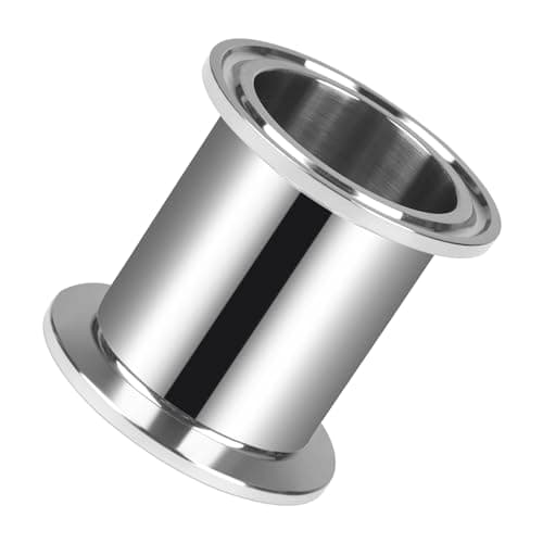 JMCOLMT Tri Clamp Tube 1.5 Inch Tube OD Sanitary Spool Tube Length 2 Inch Clamp End OD 50.5mm 304 Stainless Steel Seamless Round Tubing